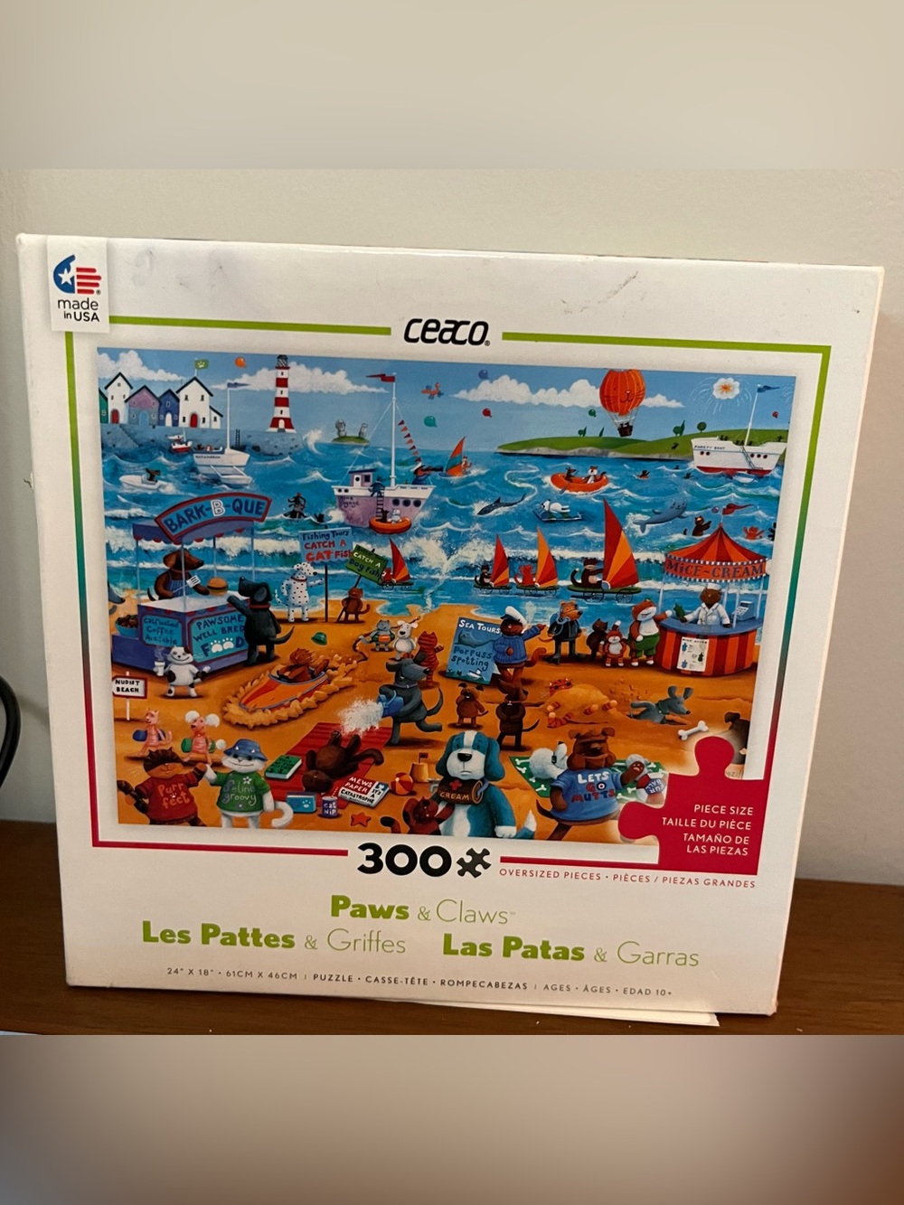 Paws & Claws 300-Piece Jigsaw Puzzle - Colorful Beach Scene
